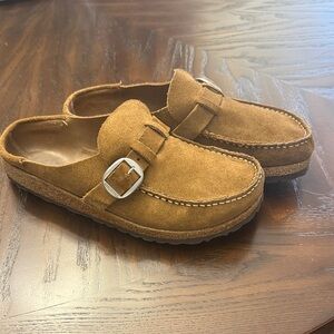 Brown Buckley Birkenstock Mules